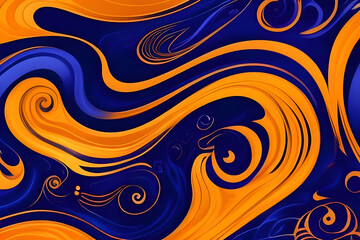 Fototapeta premium Abstract blue and orange swirly texture pattern wallpaper background overlay high quality