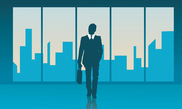 recommend clip art: Business executive concept with office view
