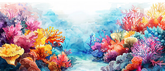 Obraz na płótnie Canvas A watercolor Ocean conservation workshop