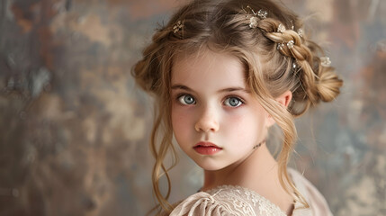Portrait of a Little Princess Girl, generative ai