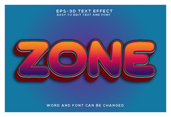 Obraz premium Zone colorful 3d text effect