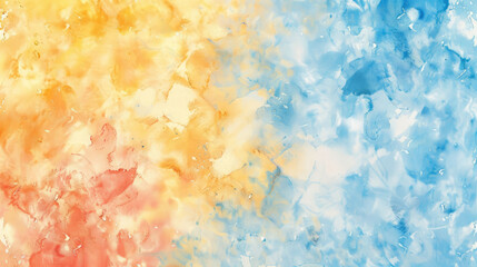 Fototapeta na wymiar Yellow, peach and blue abstract watercolor background for graphic design, banner and template. Multicolor watercolor texture