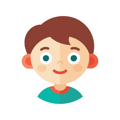 Child head face isolated flat vector illustration
