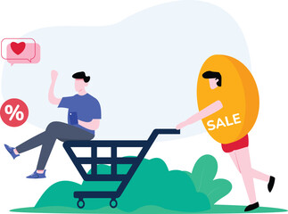 shopping flat illustration vector