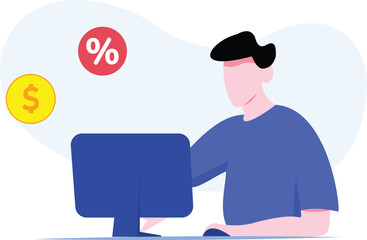 Online Shopping Application Illustration concept A flat illustration isolated on white background