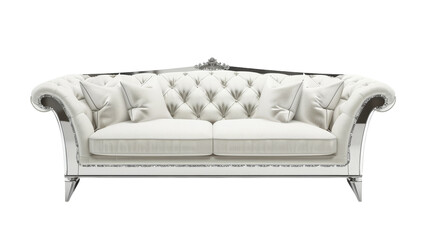 Glamorous Hollywood Regency-Style Sofa Vector Illustration, Transparent Background PNG