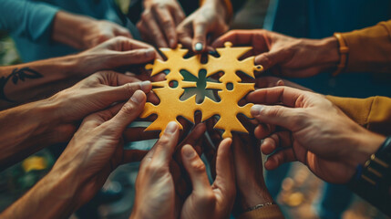 business strategy ideas Business team planning a strategic meeting Assembling jigsaw pieces, using jigsaw puzzles, showing solutions for business people, teamwork. 