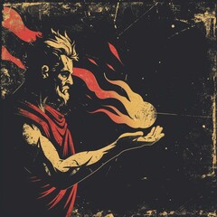 Prometheus mit Feuer, made by AI