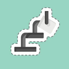 Sticker line cut Melted. related to Mining symbol. simple design editable. simple illustration
