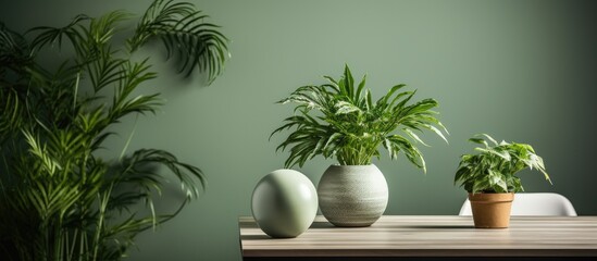 Green Plant as Home Decoration on a Cozy Table in a Neat Room