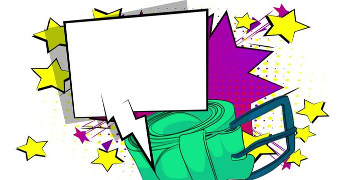 Cartoon Men's Belts with blank speech bubble, comic book Personal Clothing Accessory background. Retro vector comics pop art design.