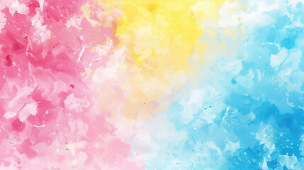 Fototapeta na wymiar Bright and vibrant yellow, pink and blue abstract watercolor background for graphic design, banner and template. Multicolor watercolor texture