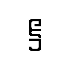 esj lettering initial monogram logo design