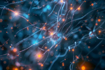 Fototapeta na wymiar Image of a neuron network under a microscope.