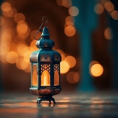 Eid mubarak and ramadan kareem greetings with islamic lantern and mosque. Eid al fitr background