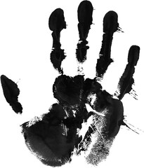 Horror hand print on white