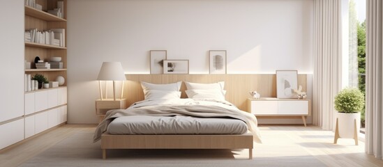 White Minimalist Bedroom Concept Influenced by Scandinavian Design