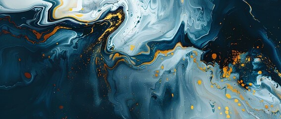 Luxury Marbled blue and golden abstract background. Liquid marble ink pattern. abstract background...