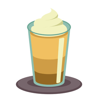 layered coffee drink with whipped cream clip art preview