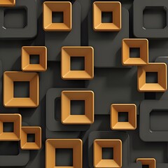 Stylish 3D Brown and Orange Square Pattern, To add a touch of modern style and elegance to any design project - 756152531