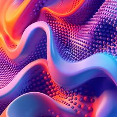 Vibrant 3D Background of Colorful Shapes and Dots, To provide a visually striking and artistic background for digital art, illustration, and graphic - 756152540