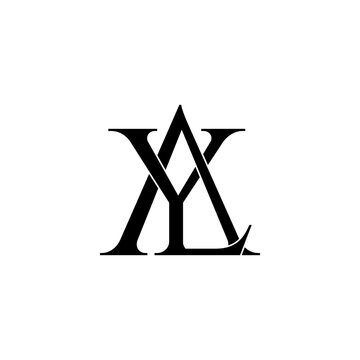 yal lettering initial monogram logo design