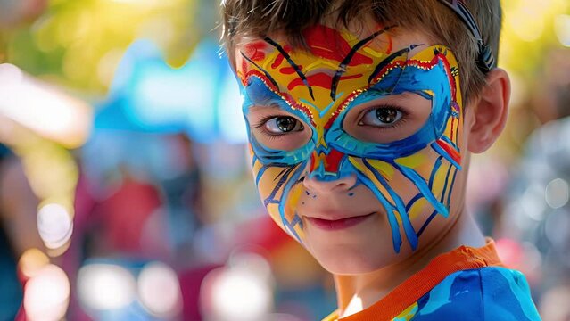 Balloon artists and face painters set up shop in parks and public spaces ready to transform childrens faces into favorite superheroes or animals.