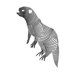Fototapeta na wymiar Simple line art illustration of an otter 2