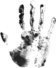 Horror hand print on white