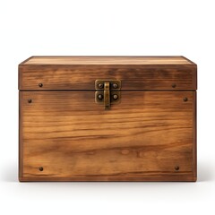 wooden box on white