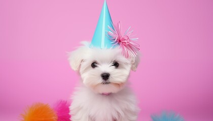 white puppy for birthday