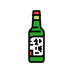 soju bottle korean cuisine color icon vector. soju bottle korean cuisine sign. isolated symbol illustration