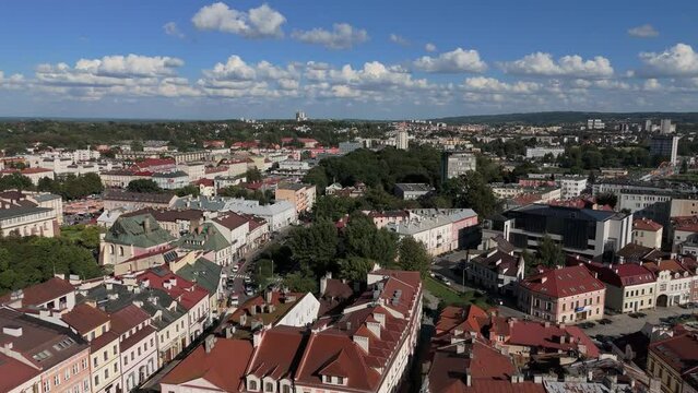 Beautiful Panorama Downtown Rzeszow Aerial View Poland