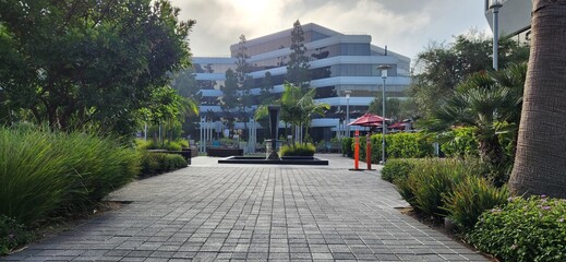 Walkway near an office building