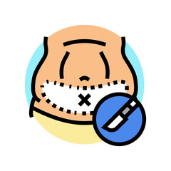 tummy tuck abdominoplasty surgery color icon vector. tummy tuck abdominoplasty surgery sign. isolated symbol illustration