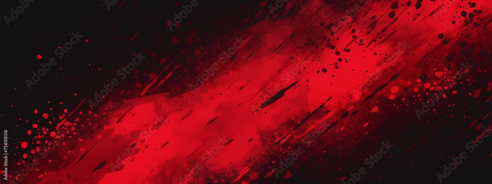 Aufkleber abstract grunge vector design with red halftone texture on a black background