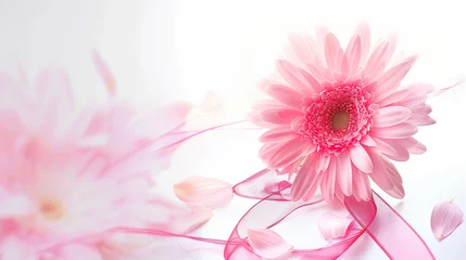 Wandcirkels aluminium Vibrant Pink Gerbera Blossom © TY