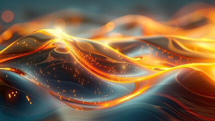 abstract background,liquid wave, gold neon, gradient - generative ai