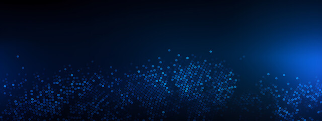 Obraz premium dark blue halftone texture on a black background