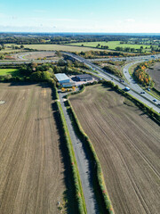 Aerial View of Countryside Landscape Near Hemel Hempstead City of England UK