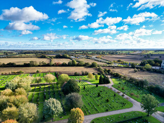 Aerial View of Countryside Landscape Near Hemel Hempstead City of England UK