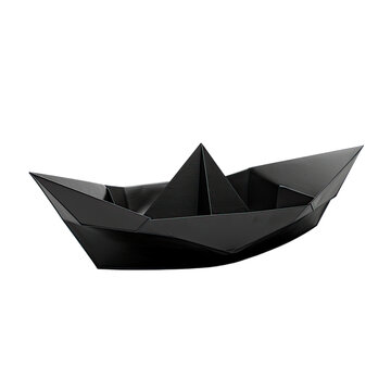 recommend clip art: Black paper boat on isolated on transparent background