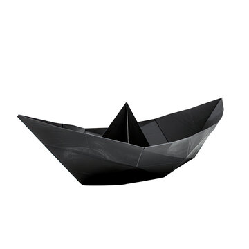 recommend clip art: Black paper boat on isolated on transparent background