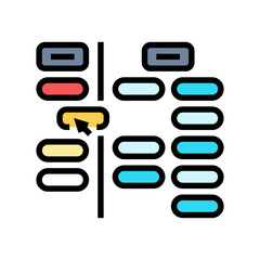 card sorting ux ui design color icon vector. card sorting ux ui design sign. isolated symbol illustration