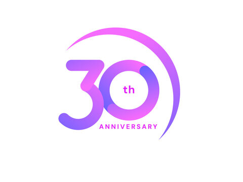 30th anniversary golden logo thirtieth Years Badge with