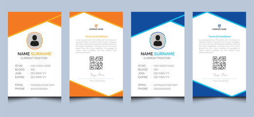 Simple clean elegant modern unique creative corporate company professional abstract identity employee office identification business id card design template. 