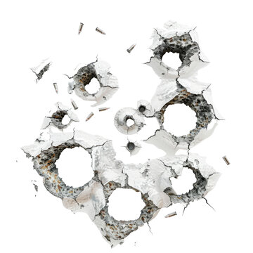 bullet holes isolated on transparent background	