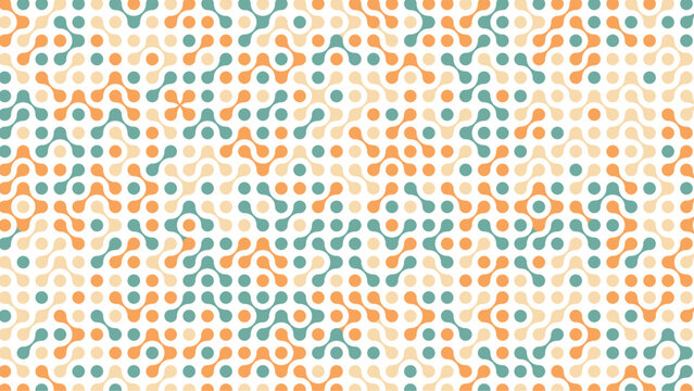 Metaballs Pattern geometric line circle abstract seamless colorful line on white background summer vector design