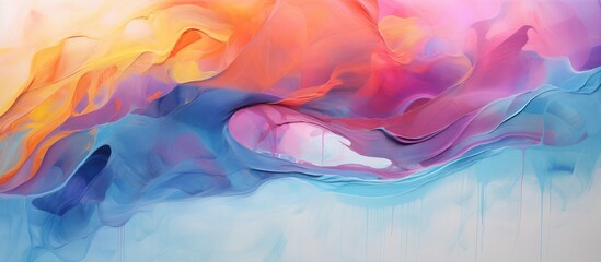 Colorful Abstract Acrylic Painting for Textile and Interior Design