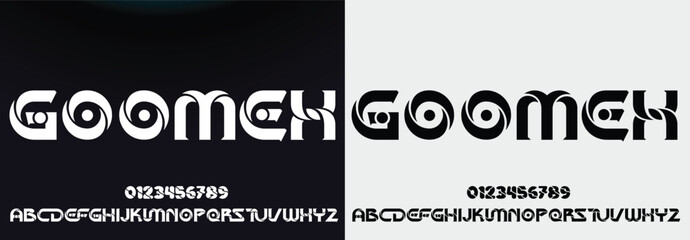 Abstract minimal modern alphabet fonts. Typography technology vector illustration